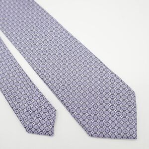Egara Purple Geometric Woven Long Skinny‎ Silk Tie